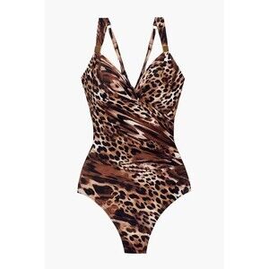 NWT's Miraclesuit Siren $200 Women's Size 6 Ocicat 1pc Swimsuit Black/Multicolor